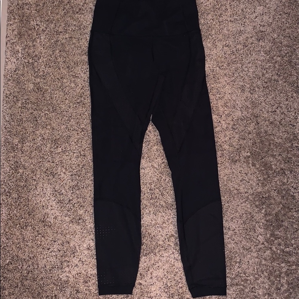 Lululemon, black mesh leggings